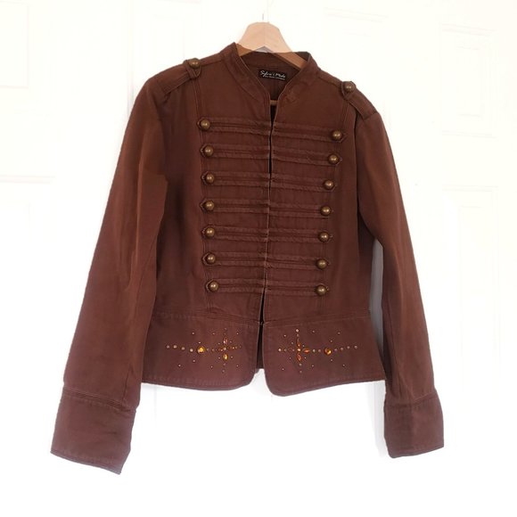 Brown Military Jacket - 100% Cotton - Size M - Picture 1 of 13